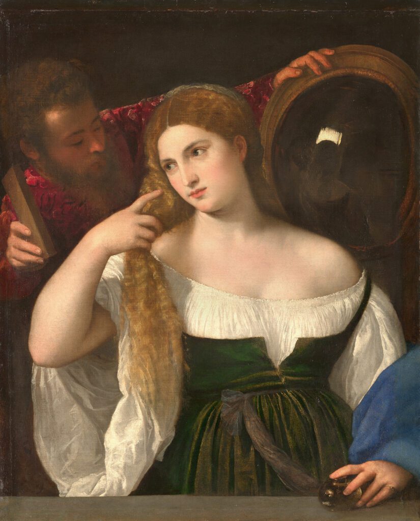 Portrait dune Femme a sa Toilette by Titian from C2RMF retouched