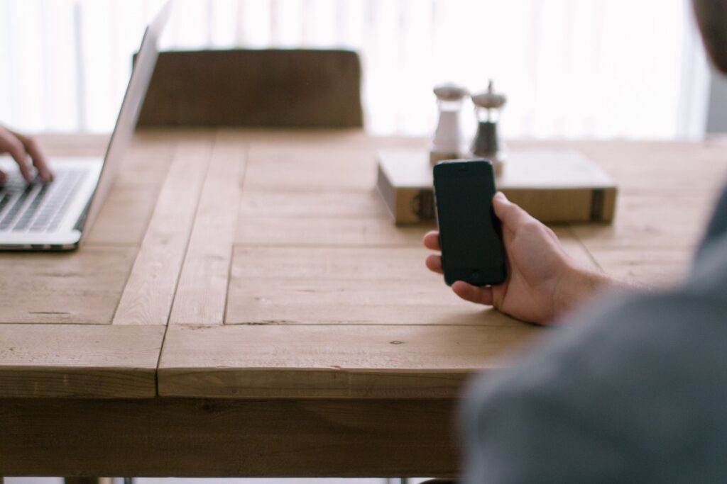phone meeting iphone laptop table 99443