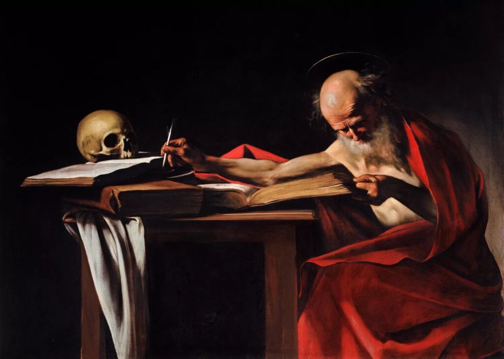 San Jeronimo escribiendo caravagio barroco