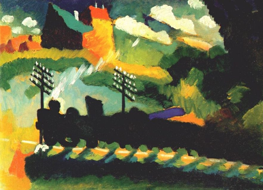 Vassily Kandinsky 1909 Murnau train et chateau
