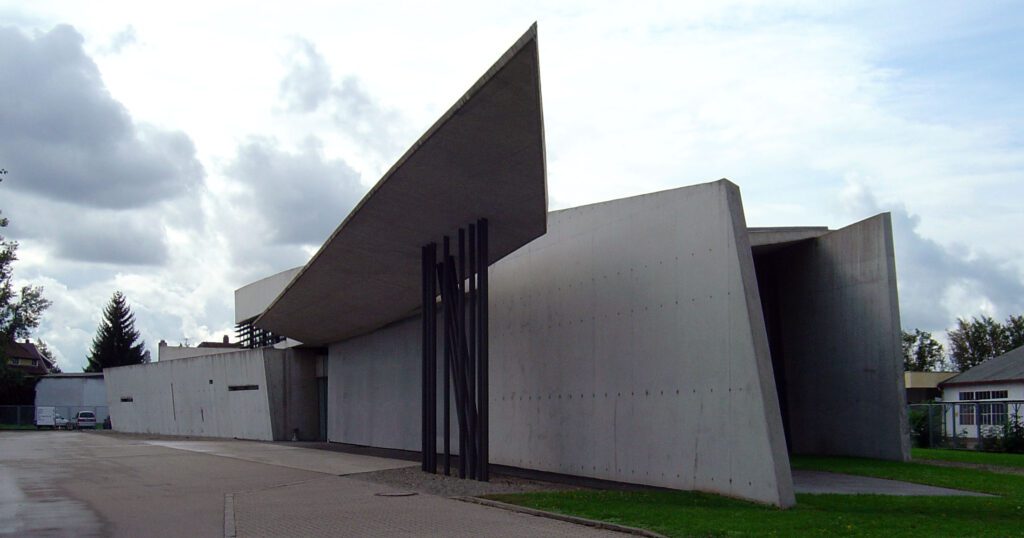 Vitra fire station full view Zaha Hadid