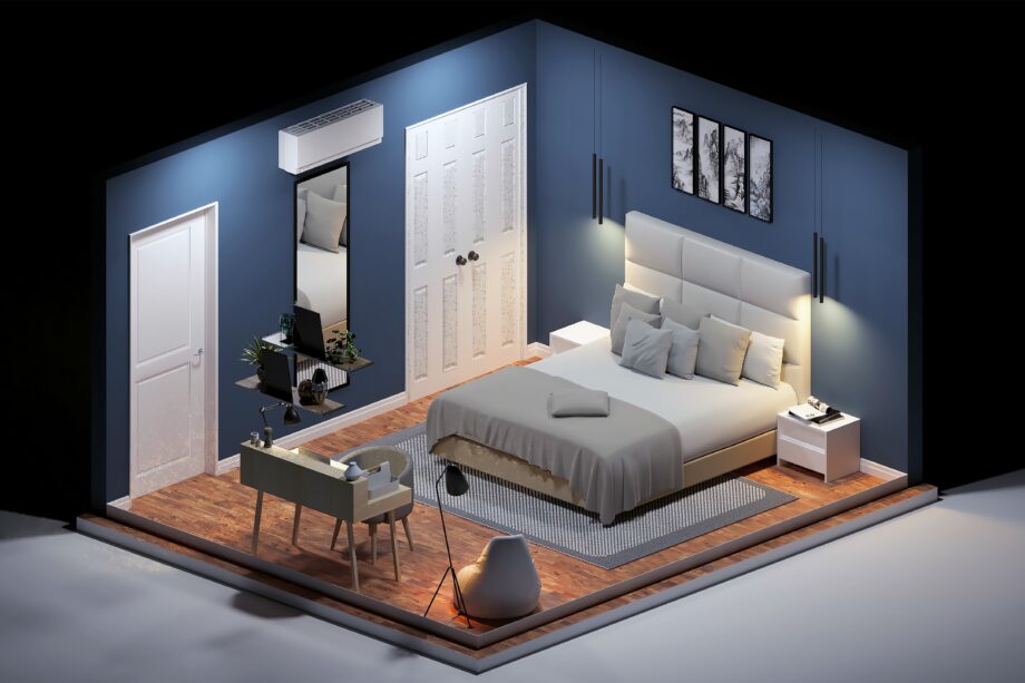 render 3d dormitorio matrimonio