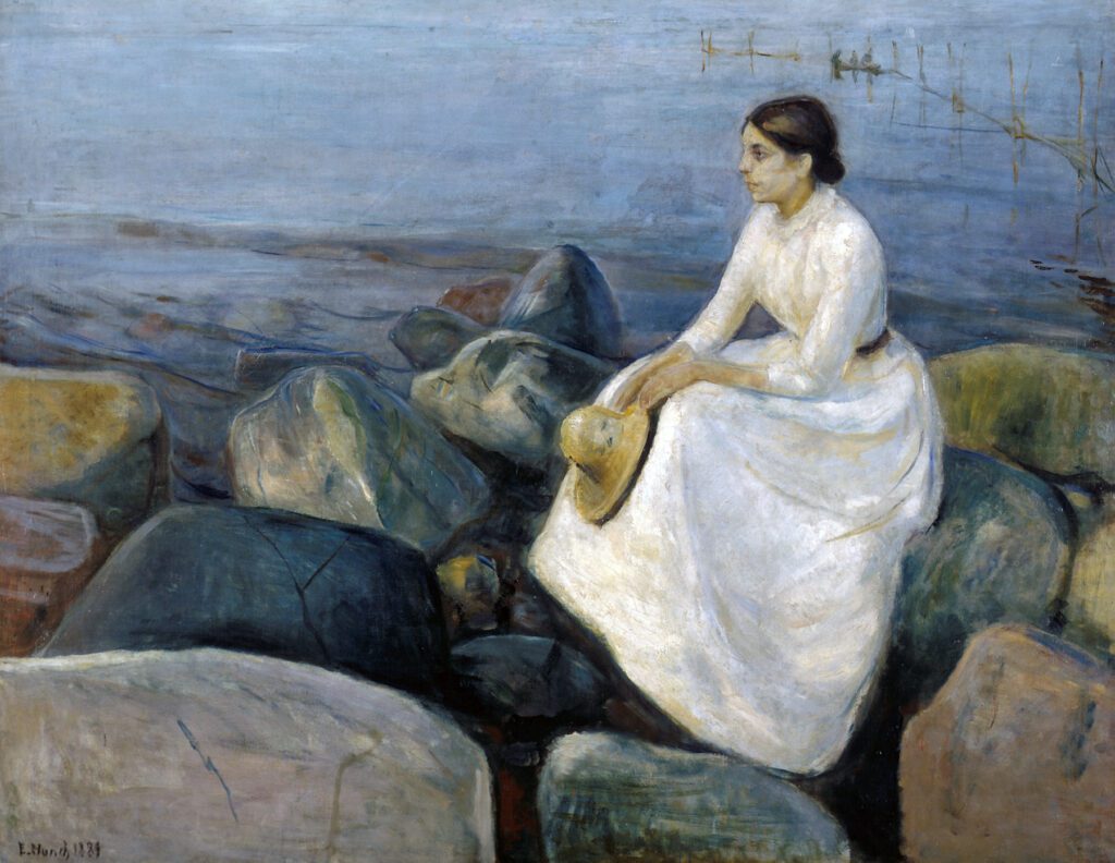 Edvard Munch Summer night Inger on the beach 1889