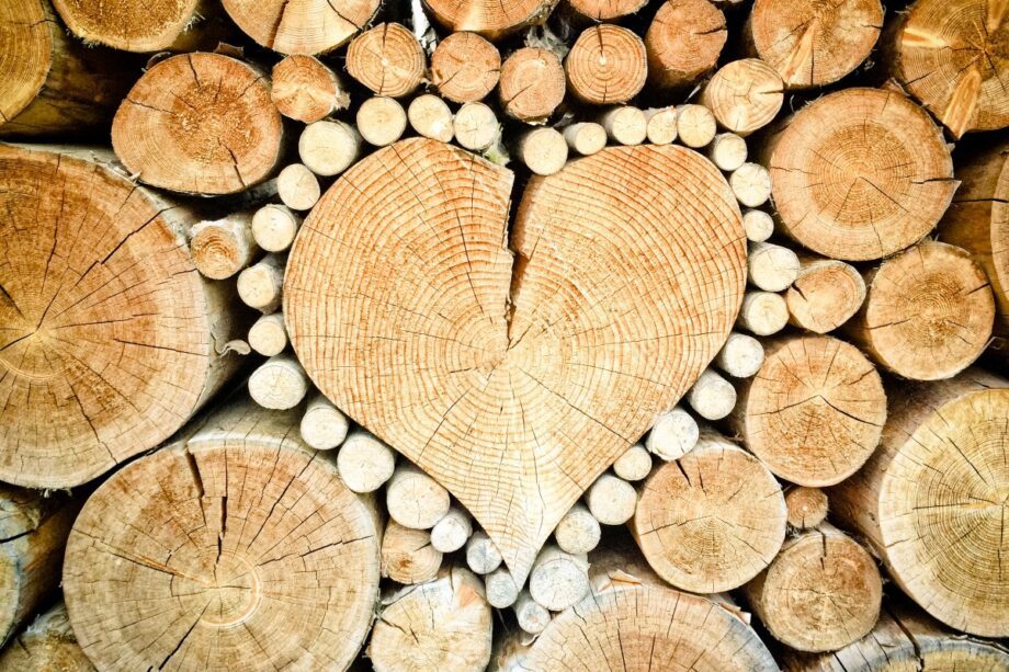 heart wood logs combs thread cutting wood pile stacked firewood decoration 639818