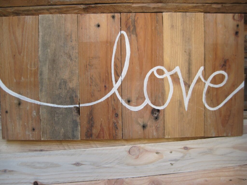 pallet wood sign rustic sign wood decoration handmade love 1185651