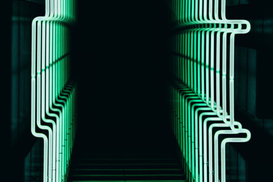 efecto visual con luces de neón