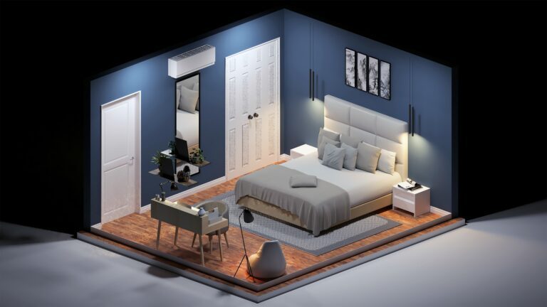 render 3d dormitorio matrimonio