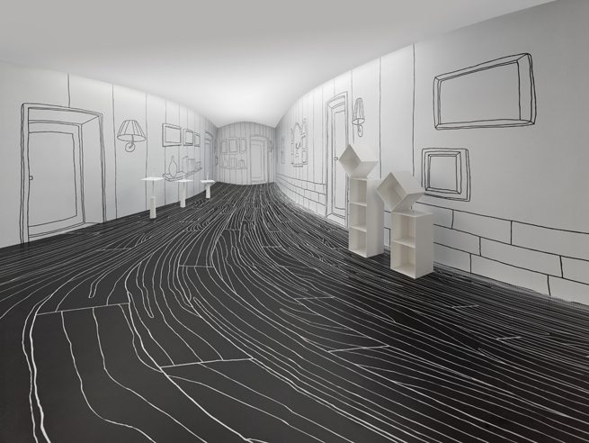 thin black lines dancing squares 21