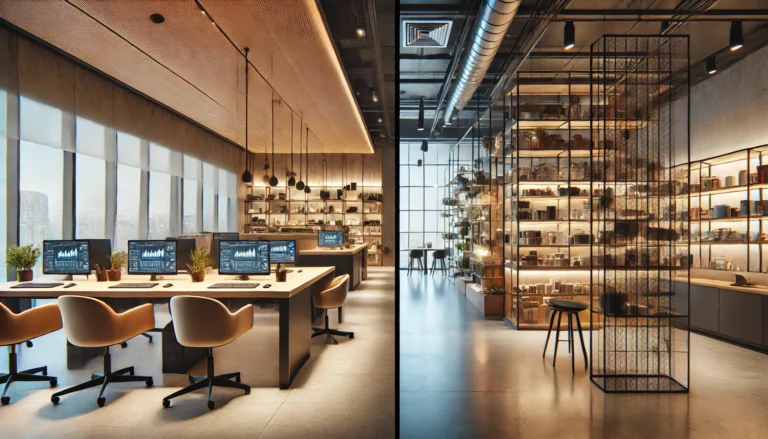 oficina moderna y espacio comercial