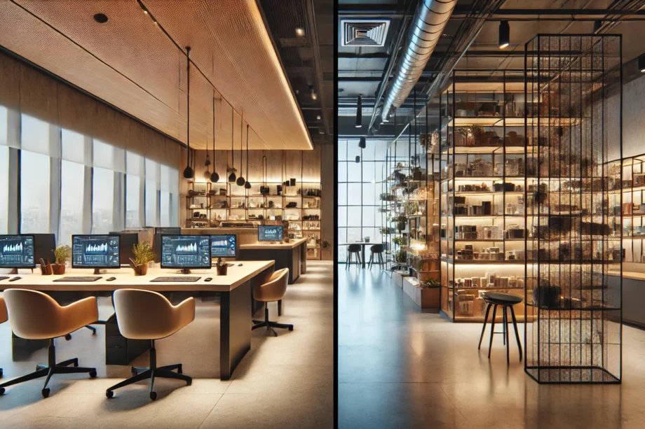 oficina moderna y espacio comercial